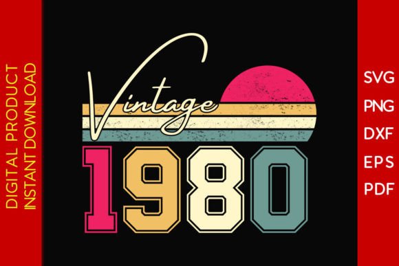 Download Vintage Classic Born in 1980 Birthday - Classic Collection