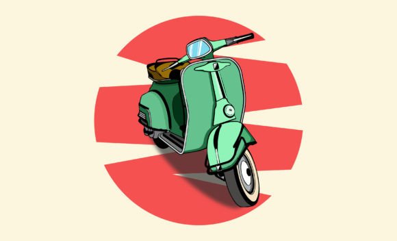 Download Classic Scooter Vector Illustration - Classic Collection